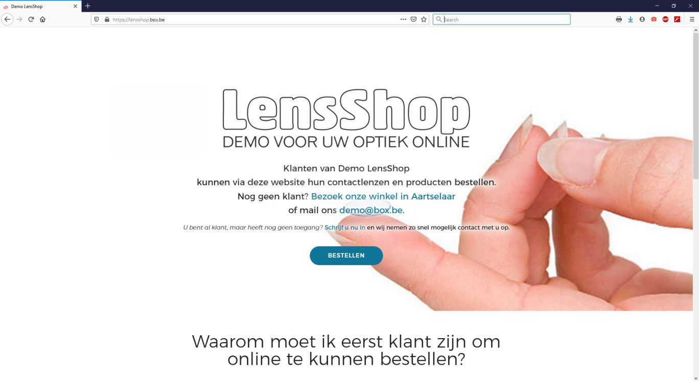 Lensshop - BOX.BE Web Apps - Out-of-the-BOX